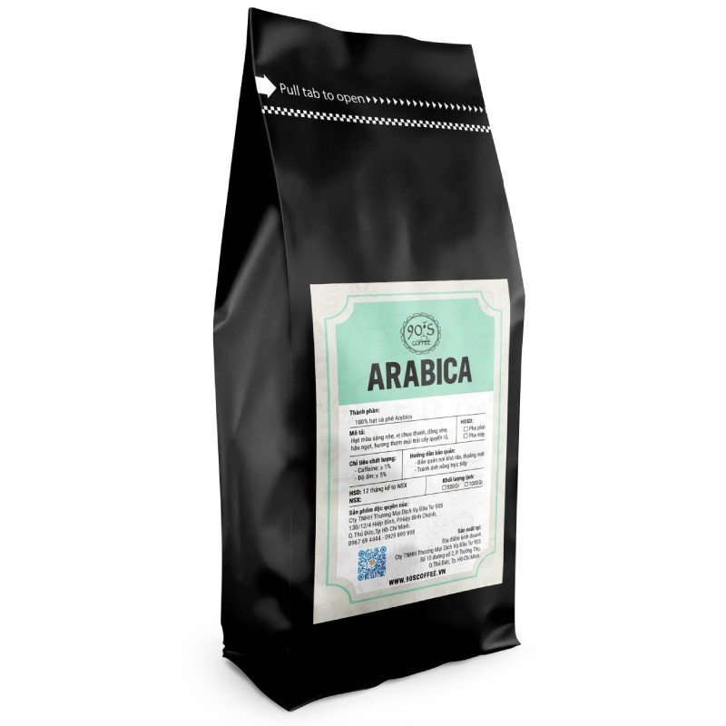 Cà phê hạt Arabica 100% rang mộc nguyên chất