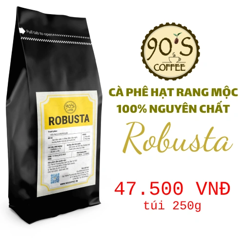 Cafe hat Robusta nguyen chat rang moc