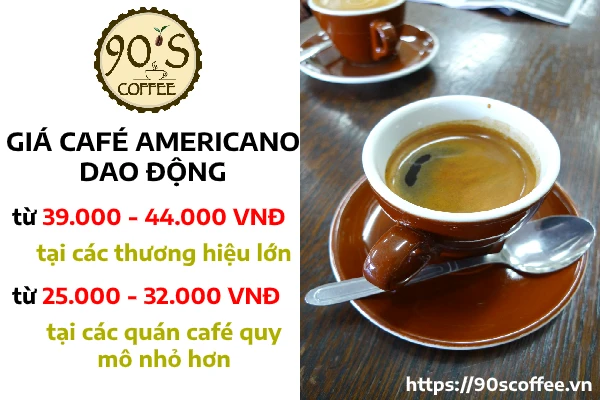 Giá café Americano là bao nhiêu?