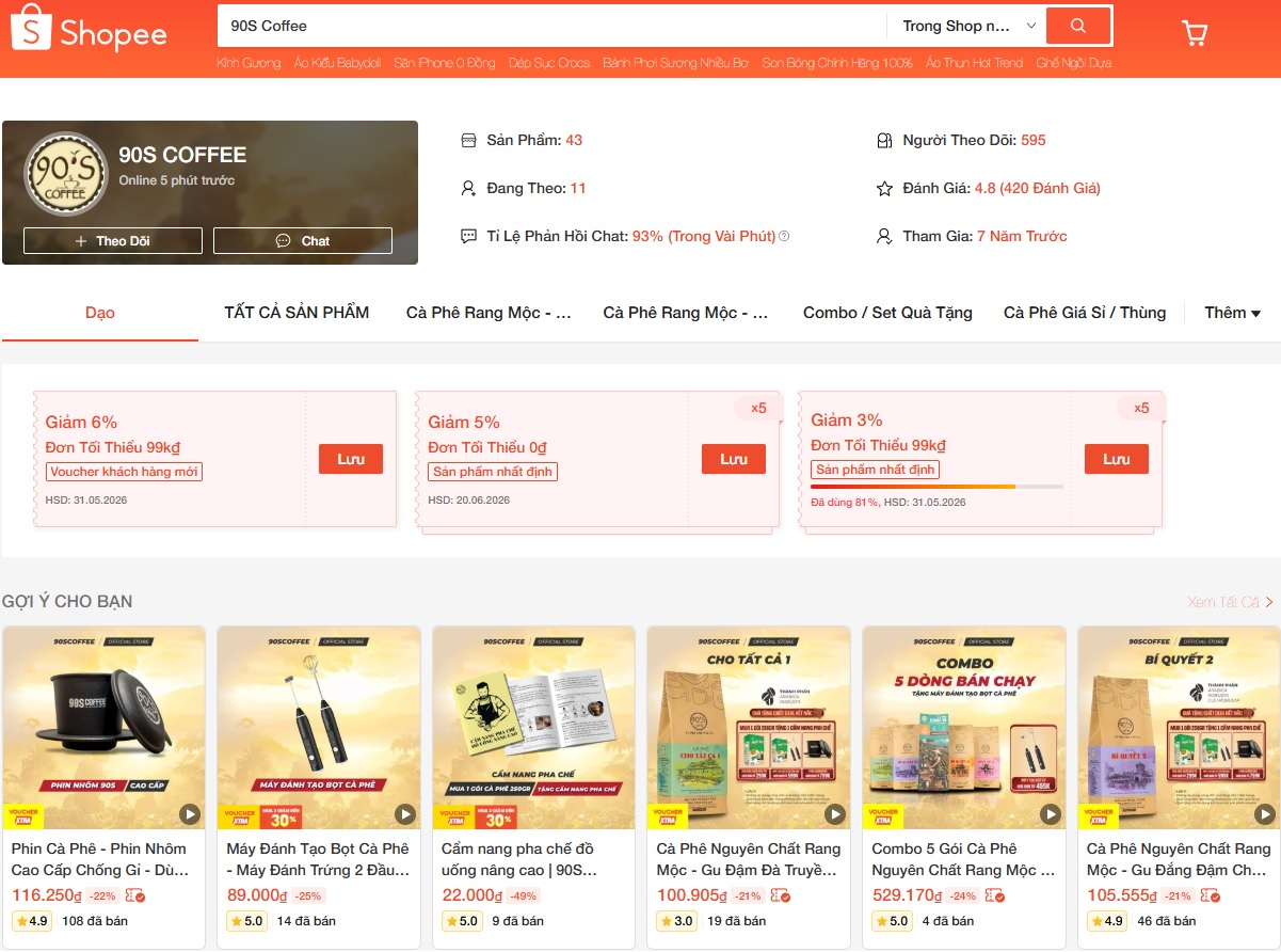 Khách hàng có thể mua sản phẩm từ Shopee.