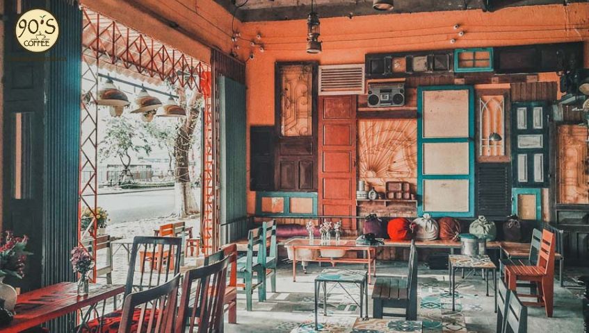 Mô hình quán cà phê phong cách vintage