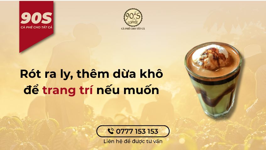 Trang trí ly cà phê bơ