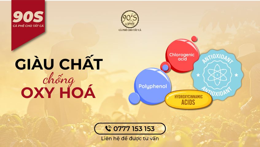 Cold Brew chứa các chất chống oxy hoá như polyphenol, chlorogenic acid và hydroxycinnamic acid