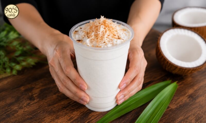 Ly sinh tố dừa thành phẩm
